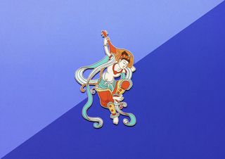 国潮风敦煌飞天插画文创品牌VI提案LOGO展示样机PSD设计素材