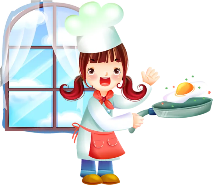 厨师卡通女孩