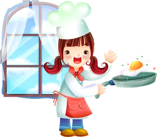 厨师卡通女孩