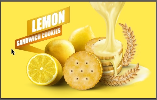 设计广告奶饼干柠檬