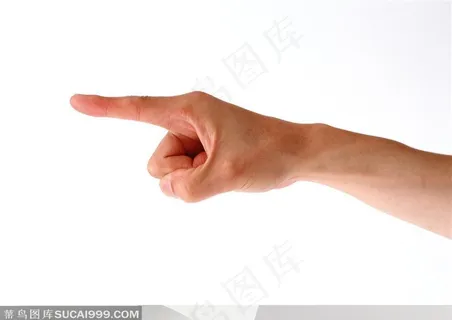 人物手势元素-手指指向前方手势特写
