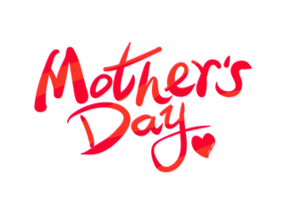 粉色卡通手写母亲节英文艺术字