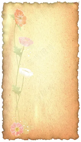 怀旧纸张花卉背景图片