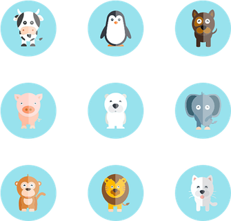 蓝色图标动物卡通