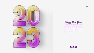 创意2023年新年兔年数字字体设计