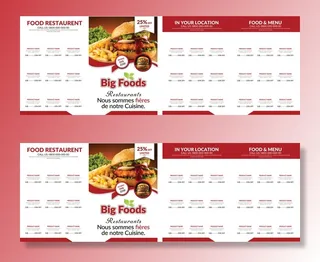 设计英文食物菜单素材