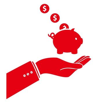 矢量手捧存钱罐