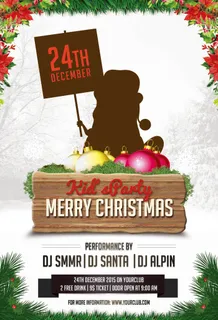 简约大气圣诞节快乐海报