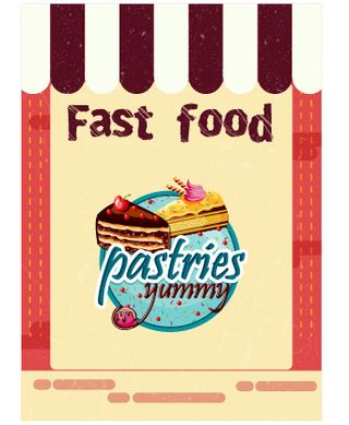 食物标签矢量素材汉堡店快餐标签矢量图AI格式