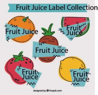 免抠彩绘果汁标签
