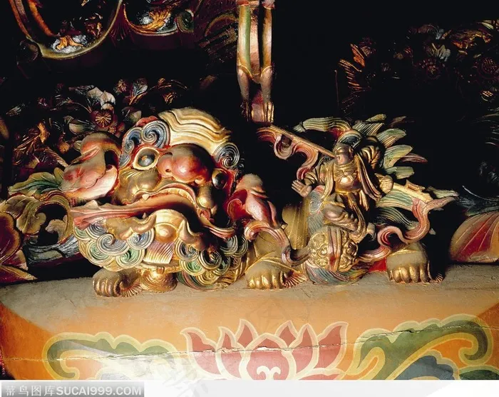 传统工艺-彩色的狮子