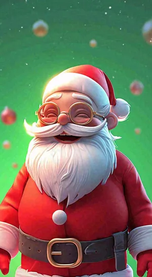 可爱圣诞老人圣诞节冬天下雪