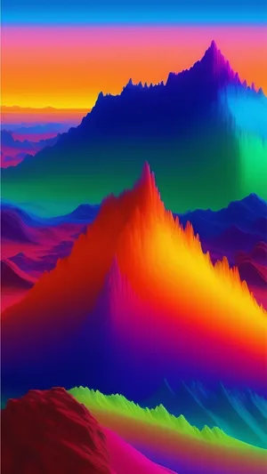 七彩渐变山峰壁纸