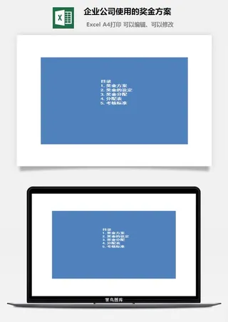 企业公司使用的奖金方案excel模板