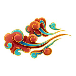 中国风中式国潮敦煌云纹祥云插画图案云朵云彩元素PSDAI设计素材