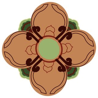 复古中国风国潮敦煌花纹花草插画手绘装饰小元素PSD素材