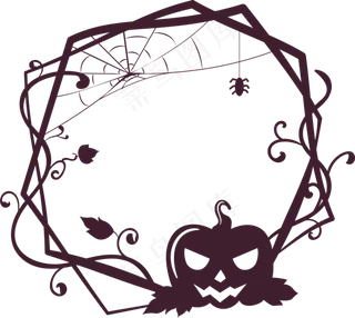 万圣节边框万圣节元素头像框