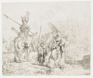 伦勃朗素描骑士高清装饰画