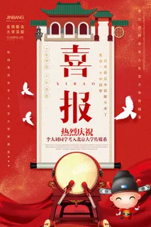 中考高考录取通知喜报荣誉状元榜金榜题名海报PSD设计素材模板