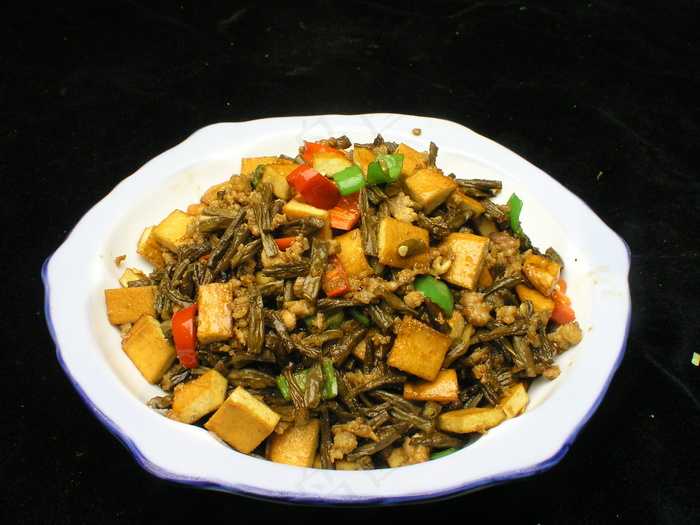 1079干豆角炒肉沫