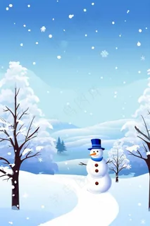 淡蓝雪地冬天清新背景