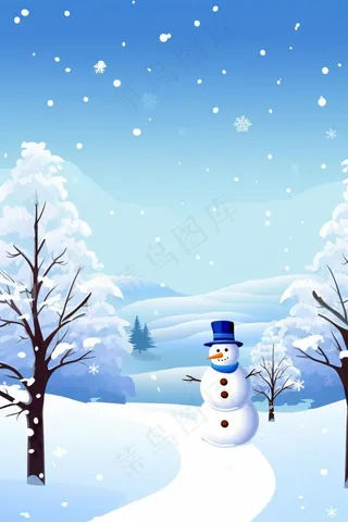 淡蓝雪地冬天清新背景