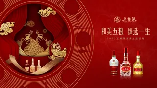 红色大气宴席五粮液海报