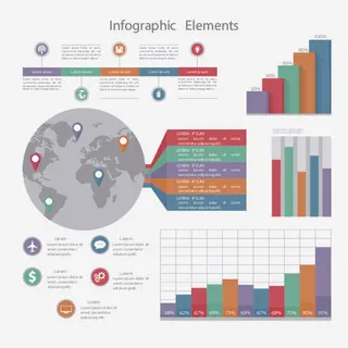 数据图形分析分类ppt会议图标统计图表商业eps矢量图素材模板