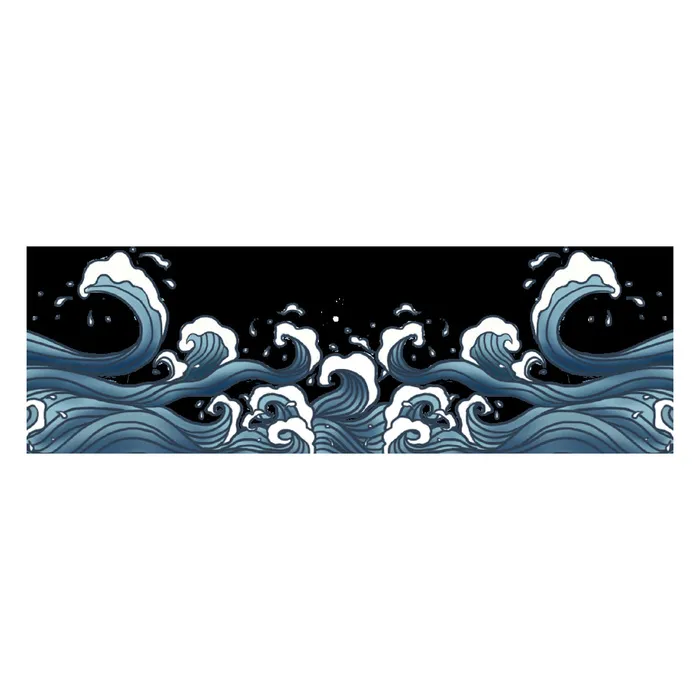 中国风国潮插画海浪波浪背景装饰浪花图案元素