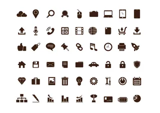 黑色免扣矢量商务面性小图标元素