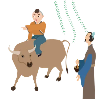 清明清明节卡通牧童指路