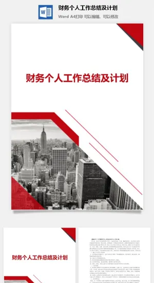 财务个人工作总结及计划