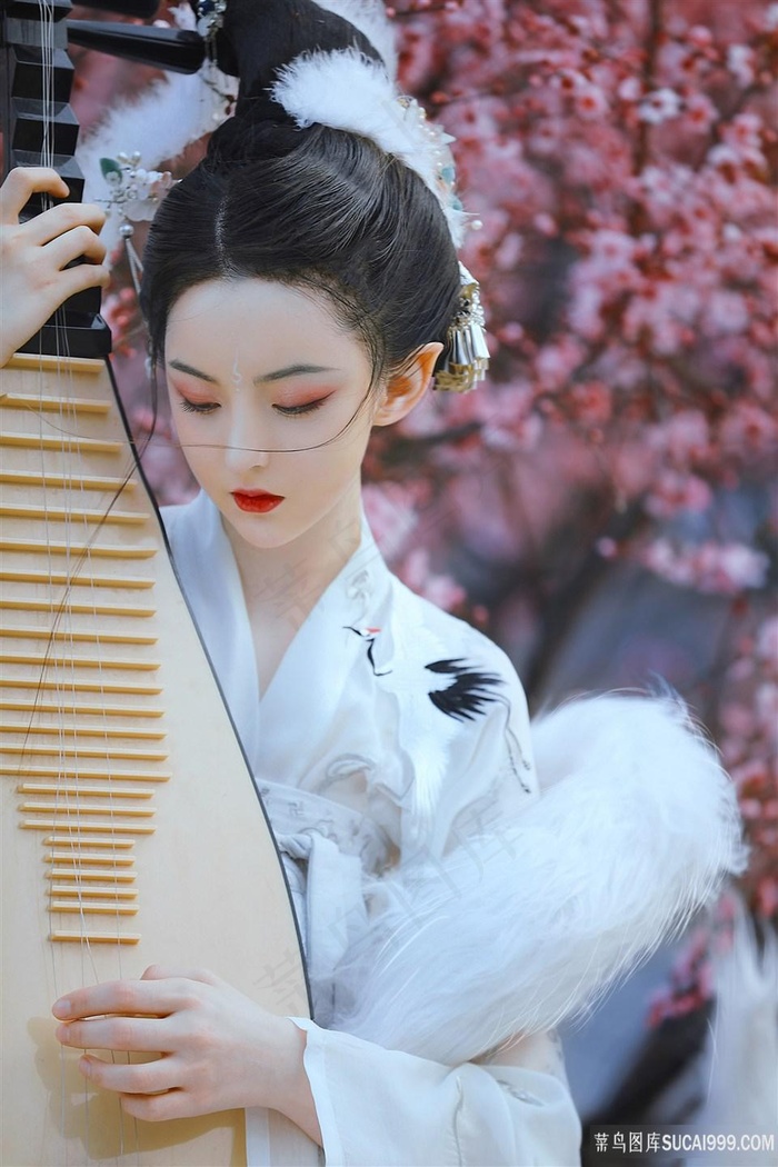 抱着琵琶的*古装美女摄影写真图片