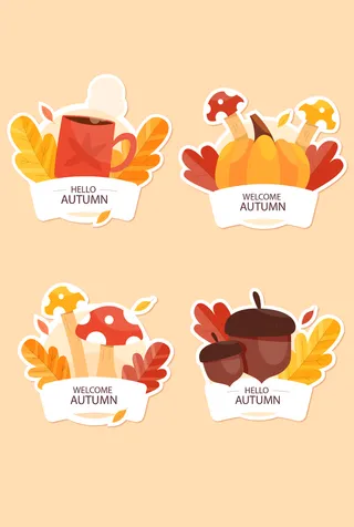 矢量秋季黄金素