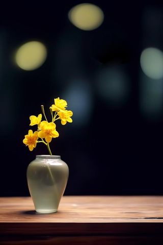 简约淡雅花瓶花朵古典节气海报背景