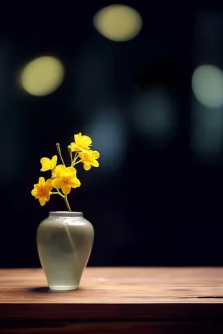 简约淡雅花瓶花朵古典节气海报背景