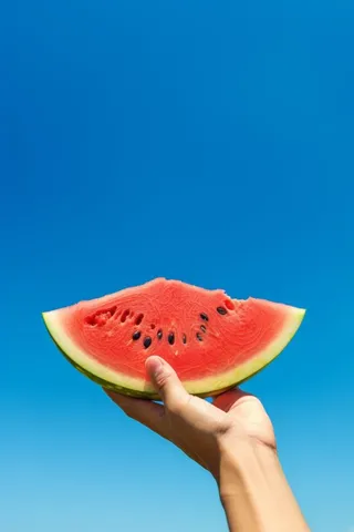 简约蓝天西瓜清新背景