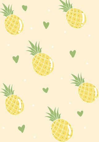 创意简约五彩缤纷水果菠萝海报插画