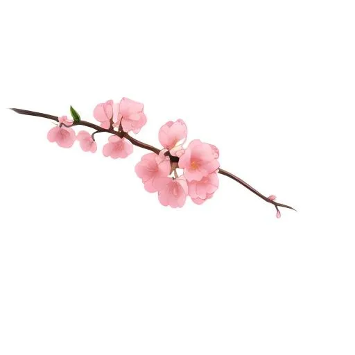樱花桃花树枝免抠(2048x2048)