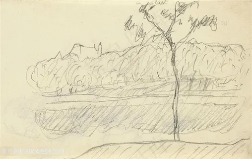 枫丹白露城堡公园素描装饰画