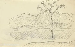 枫丹白露城堡公园素描装饰画