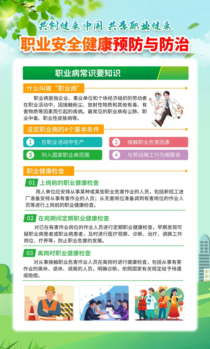 2023职业病防治法卡通宣传海报psd模版下载