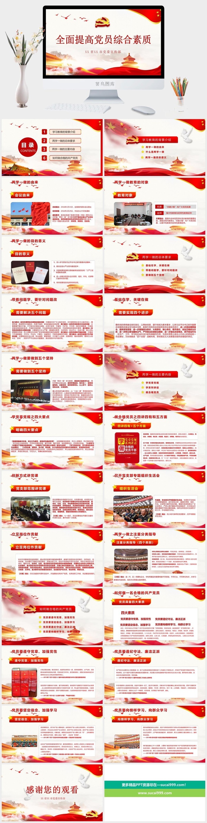 全面提高党员综合素质PPT模板