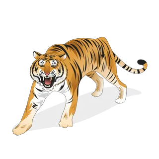 卡通小老虎PNG免抠插画素材可爱动物老虎插画贴图PNG免抠设计素材