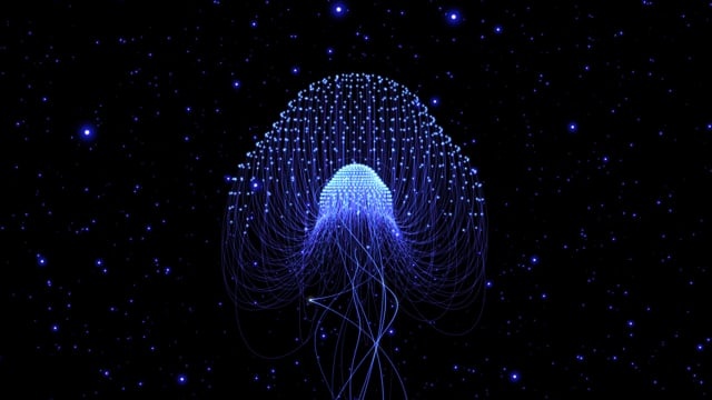 粒子, 点, 抽象, 网, 技术, 设计, 背景, 未来派