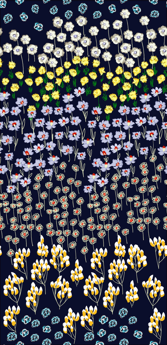 花卉唯美手绘花朵面料纹理手机壳布料面料印花服装矢量图案素材