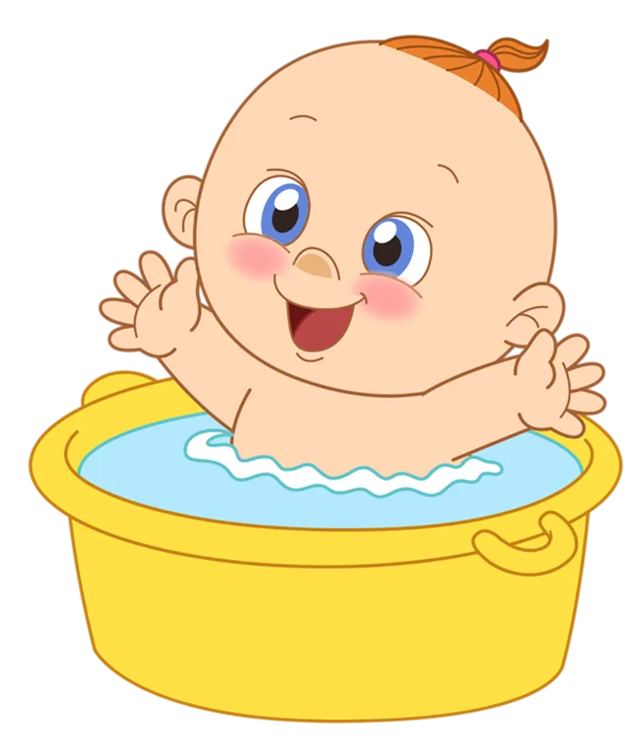 婴儿洗澡卡通