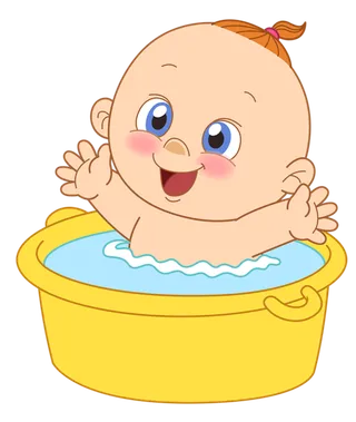 婴儿洗澡卡通