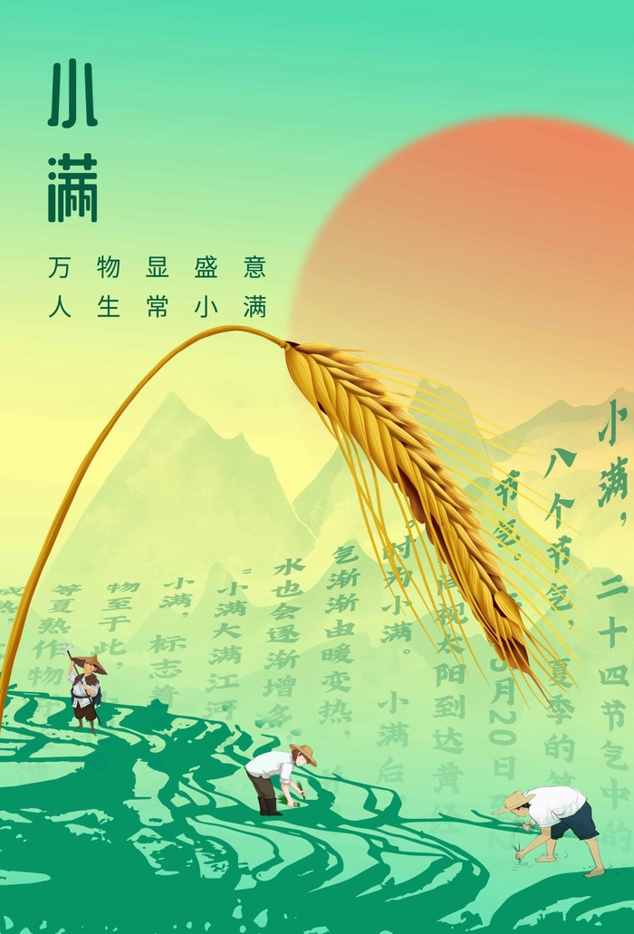 小满 传统节气海报psd模版下载