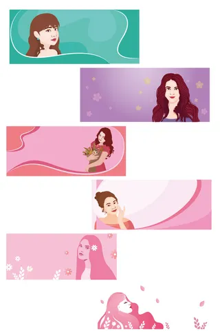 AI矢量美女插画